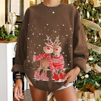 Ružni Božićni džemper ženska jesenska moda Ženska božićna ležerna odjeća dugih rukava s okruglim vratom Ženske