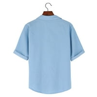Wendunide majice za žene žene casual meka košulja od traper majice plavi jean gumb s kratkim rukavima bluza svijetloplava
