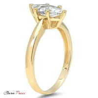 CT Marquise Cut Clear Simulirani dijamant 14K Angažiranog prstena za angažiranje žutog zlata Veličina 4,75