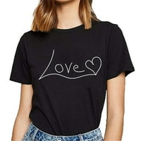 Žene vole srčane majice Umjetnička slova grafičke košulje Summer casual smiješni vrhovi kratki rukavi poklon majice