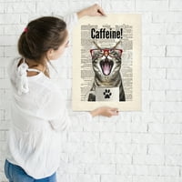 AmericanFlat Cat kofein Matt Dinniman Umjetnički tisak plakata
