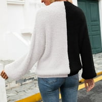 Povučeni ženski pleteni otvoreni prednji džemper casual s dugim rukavima Klasični pleteni džemper s džepovima