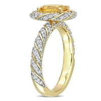 14-karatni Vintage zaručnički prsten od žutog zlata s citrinom BBC i dijamantom BBC u karatima