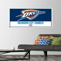 Plakat s logotipom grada Oklahoma Thunder na zidu s gumbima, 22.375 34