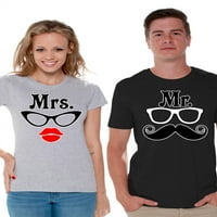 Neugodni stilovi parovi košulje odgovarajući par majica gospodin i gospođa majice za parove Pokloni za parove