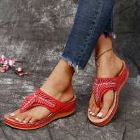 / ženske ljetne japanke; klinaste japanke; sandale; Ležerne tange sandale; ženske cipele; rasprodaja; crvena