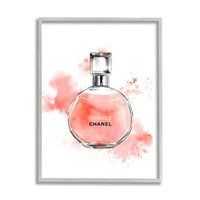 Stupell Industries Pink modni akvarelni kozmetički parfem Dizajner boca Glam, 30, dizajn Ziwei Li