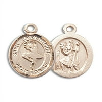 Plesna medalja Svetog Kristofora od 14k žutog zlata
