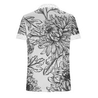 Jednostavne stilske ljetne ženske košulje Ležerne heklane košulje s izrezom i kratkim rukavima u obliku slova