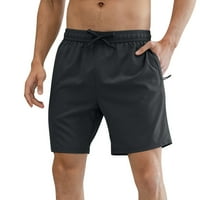 Muške kratke hlače muške proljetno-ljetne kratke hlače u punoj boji, hlače s prorezom i džepom s patentnim zatvaračem,
