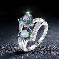 Skpblutn Prsten za žene Djevojke vole Rafting, optočena kristali Ženski popularni dragulj Fin jednostavan nakit