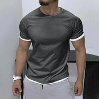 Košulje za muškarce modne Ležerne sportske majice u boji, udobne prozračne majice s okruglim vratom.