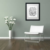 Zaštitni znak likovna umjetnost Flowers 2 Canvas Art by KcDoodleart White Matte, crni okvir