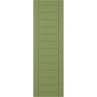 Ekena Millwork 15 W 35 H TRUE FIT PVC Horizontalni sloj uokviren modernim stilom Fiksni nosač, Moss Green