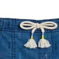 Wonder Nation Girls Tiskane i čvrste kratke hlače, 2-paket, veličine 4- & Plus