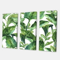 DesignArt 'lišće tropskih lišća na bijelom' tropskom platnu zidne umjetničke print