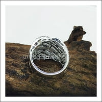 Zaručnički prsten s kupolom, neobičan prsten obložen bijelim zlatom 18K 1. Baguette i dijamantni okrugli prsten