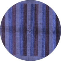 Moderni tepisi tvrtke A. M. A. koji se mogu prati u perilici, Okrugli apstraktni plavi, promjera 5 inča