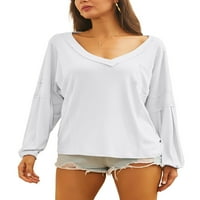 Kaftan vrećasta tunika dugih rukava bluza vrhovima za žene Casual Labav pulover košulje zabavne osnovne majice