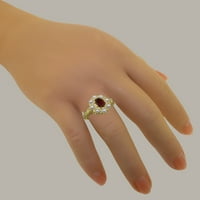 Ženski prsten od prirodnog nara s kultiviranim biserima od žutog zlata 9K britanske proizvodnje - opcije veličine-Veličina