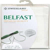 Zweigart Belfast Premium kvaliteta Posteljina broj 19 x27 -bijela