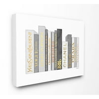 Stupell Industries modni dizajner knjižara siva zlatna akvarel platna zidna umjetnost Amanda Greenwood