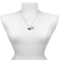 Divan nakit od vruće ružičastog srca s velikim printom geparda od ogrlice od 20+3