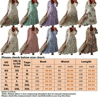 Ženska ljuljačka haljina u obliku HDZ-a, maksi haljine s dugim rukavima, ženske široke haljine s cvjetnim printom,