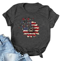 Majice s američkom zastavom Plus Size za žene smiješna majica sa zvijezdama i prugama majica s printom Dana neovisnosti