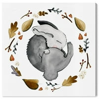 Wynwood Studio 'Sleep Bunny' životinje zidne umjetničke platneno platno - sivo, zlato, 20 20