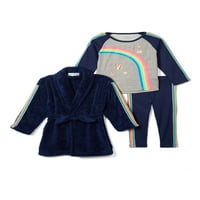 Freestyle Revolution Malini za djevojke Robe & Snug Fit Pamuk pijama s dugim rukavima, 3-komad PJ poklon set