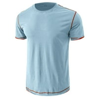 Majice za vježbanje za muškarce modna sportska majica s okruglim vratom s kratkim rukavima u plavoj boji;