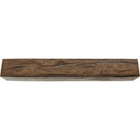 Ekena Millwork 4 W 12 h 14'l 3-strana Riverwood Endurathane Fau Wood Strop Grep, Premium star