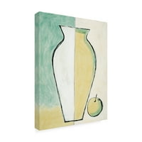 Zaštitni znak likovna umjetnost 'Bijela i žuta vaza s Apple' platno umjetnost Pabla Estebana