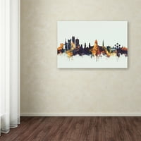 Zaštitni znak likovne umjetnosti 'Bruxelles Belgium Skyline v' Canvas Art od Michaela Tompsetta