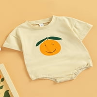 Odjeća / majica za novorođene dječake i djevojčice, kombinezon, ljetni bodi s kratkim rukavima s narančastim printom,
