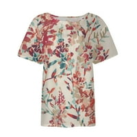 Ženske majice ljetne Ležerne majice kratkih rukava s laticama, slatke široke boho bluze