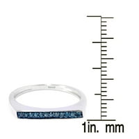 Prirodni plavi dijamantni prsten od srebra koji se može sklopiti u prsten za narukvicu