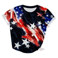 Ženske ljetne majice za Dan neovisnosti, pulover s printom američke zastave, majica s kratkim rukavima, bluze