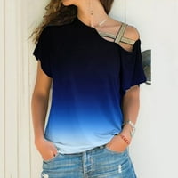 Modna ženska bluza s izrezom u obliku slova u i pristranim rukavima, majica, ljetni labavi vrhovi s printom, majica,
