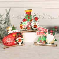Yesbay božićni drveni znak DIY Pokloni Čvrsti zanat za ukrašavanje kuće za borbu protiv udisanja Merry Xmas Djed