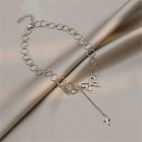 Jiaroswwei clavicle lanac privlačne stilske legure žene luksuzni leptir ogrlica s privjeskom za žensko