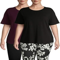 Terra & Sky Women's Plus Size majica s kratkim rukavima, 2-pack