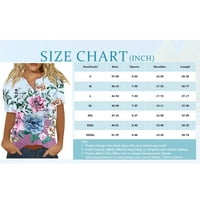 Ljetne ženske košulje, nove ženske majice s izrezom u obliku slova U i modnim printom na kopčanje, retro majica