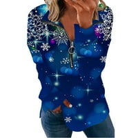 Tarmeek Ugly božićne dukseve za žene pulover dugih rukava jeseni košulje Slatke božićne grafičke print vrhove