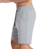 Muške teretne kratke hlače proljeće-ljeto, jednobojne, labave, za vanjsku kondiciju, s kravatom, s više džepova,