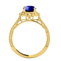 1 karatni dijamantni tanzanitni prsten od 10 karatnog žutog zlata