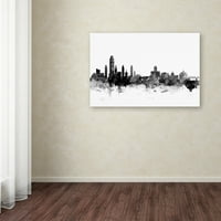 Zaštitni znak likovna umjetnost Albany New York Skyline B&W Canvas Art by Michael Tompsett