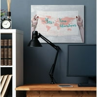 Stupell Industries Putnice kažu da novim avanturama Blue Text Canvas Wall Art Design by Ziwei Li, 30 40