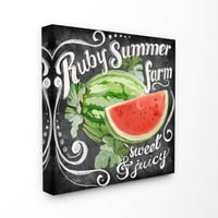 Stupell Industries Warelmelon Farm Rustikalni znak Word Dizajn XL Canvas Wall Art by Art Licensing Studio